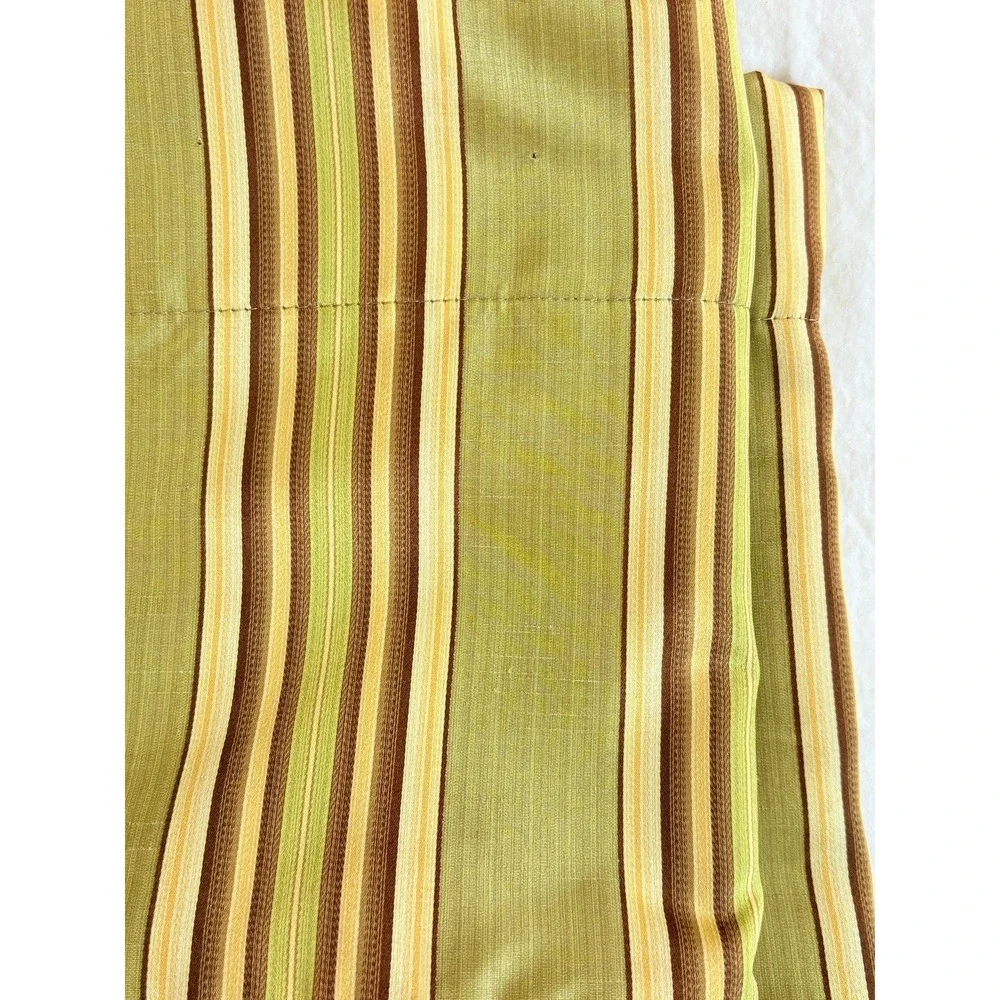Green Brown Beige Stripe Valances set of two classic‎ Waverly quality no tag